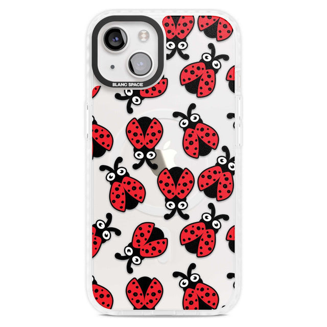 Ladybug Pattern Phone Case iPhone 15 Plus / Magsafe Impact Case,iPhone 15 / Magsafe Impact Case Blanc Space