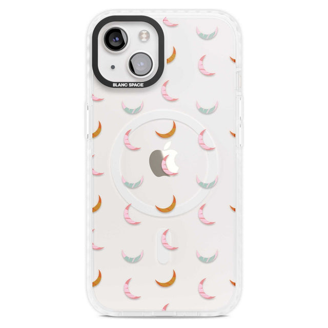 Colourful Crescent Moons Phone Case iPhone 15 Plus / Magsafe Impact Case,iPhone 15 / Magsafe Impact Case Blanc Space