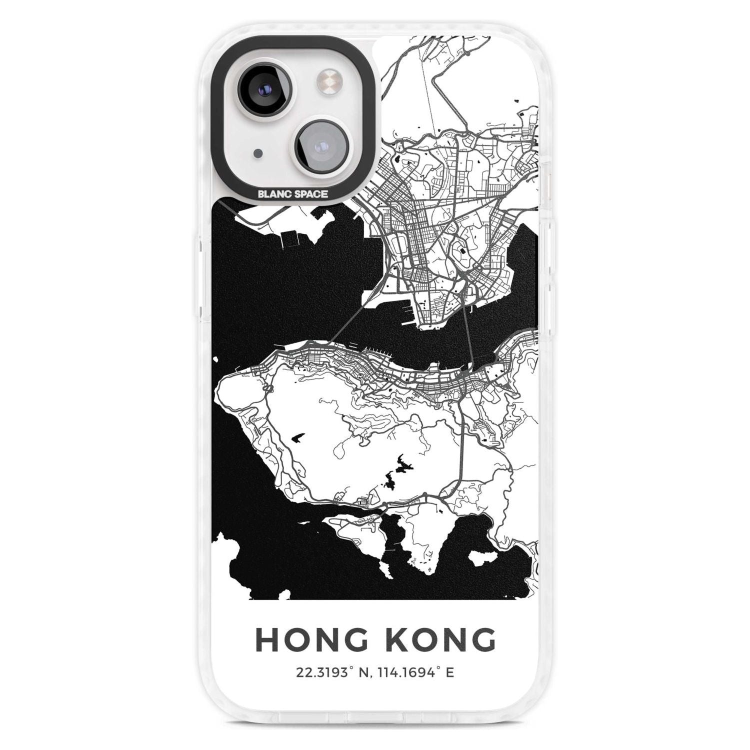 Map of Hong Kong Phone Case iPhone 15 Plus / Magsafe Impact Case,iPhone 15 / Magsafe Impact Case Blanc Space