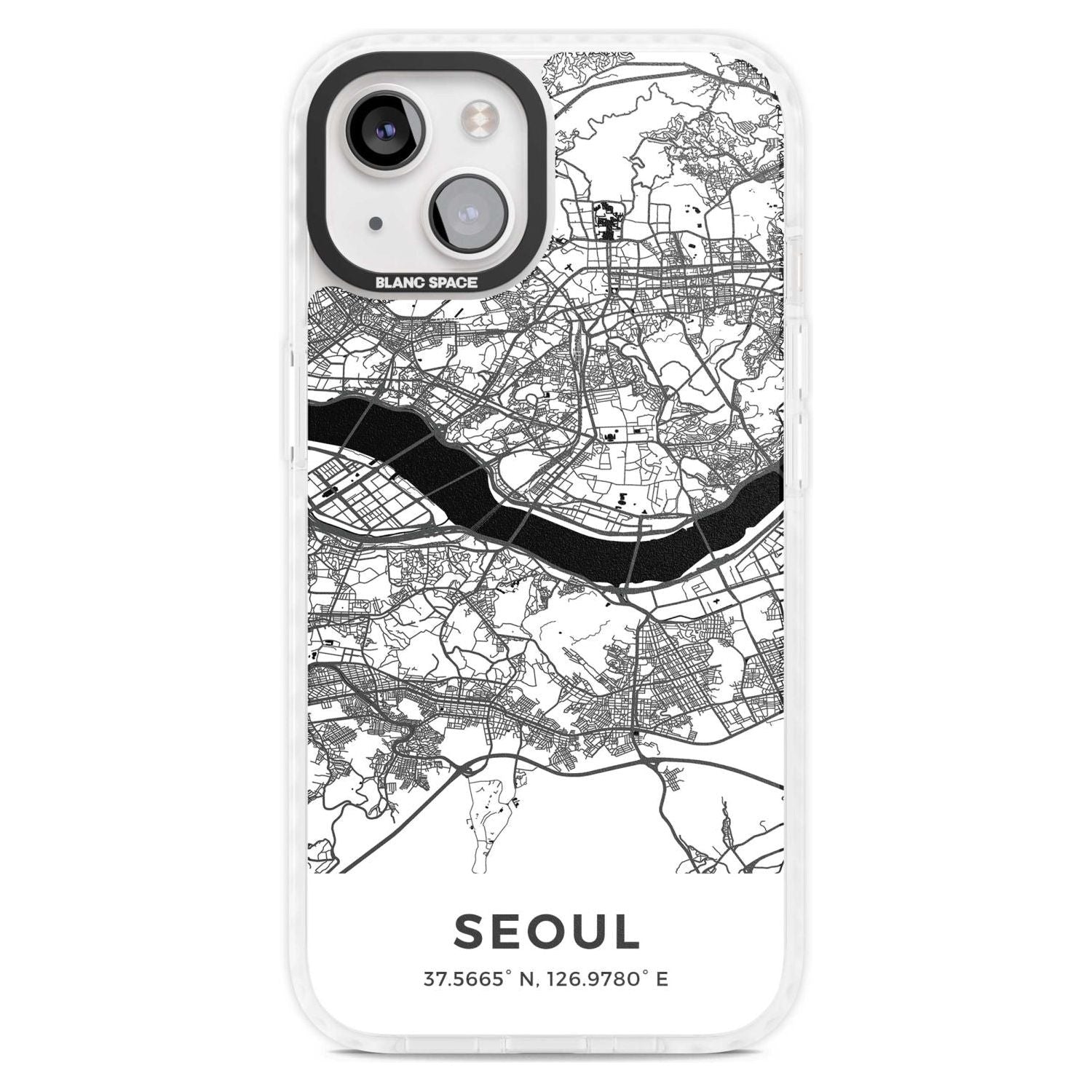Map of Seoul, South Korea Phone Case iPhone 15 Plus / Magsafe Impact Case,iPhone 15 / Magsafe Impact Case Blanc Space