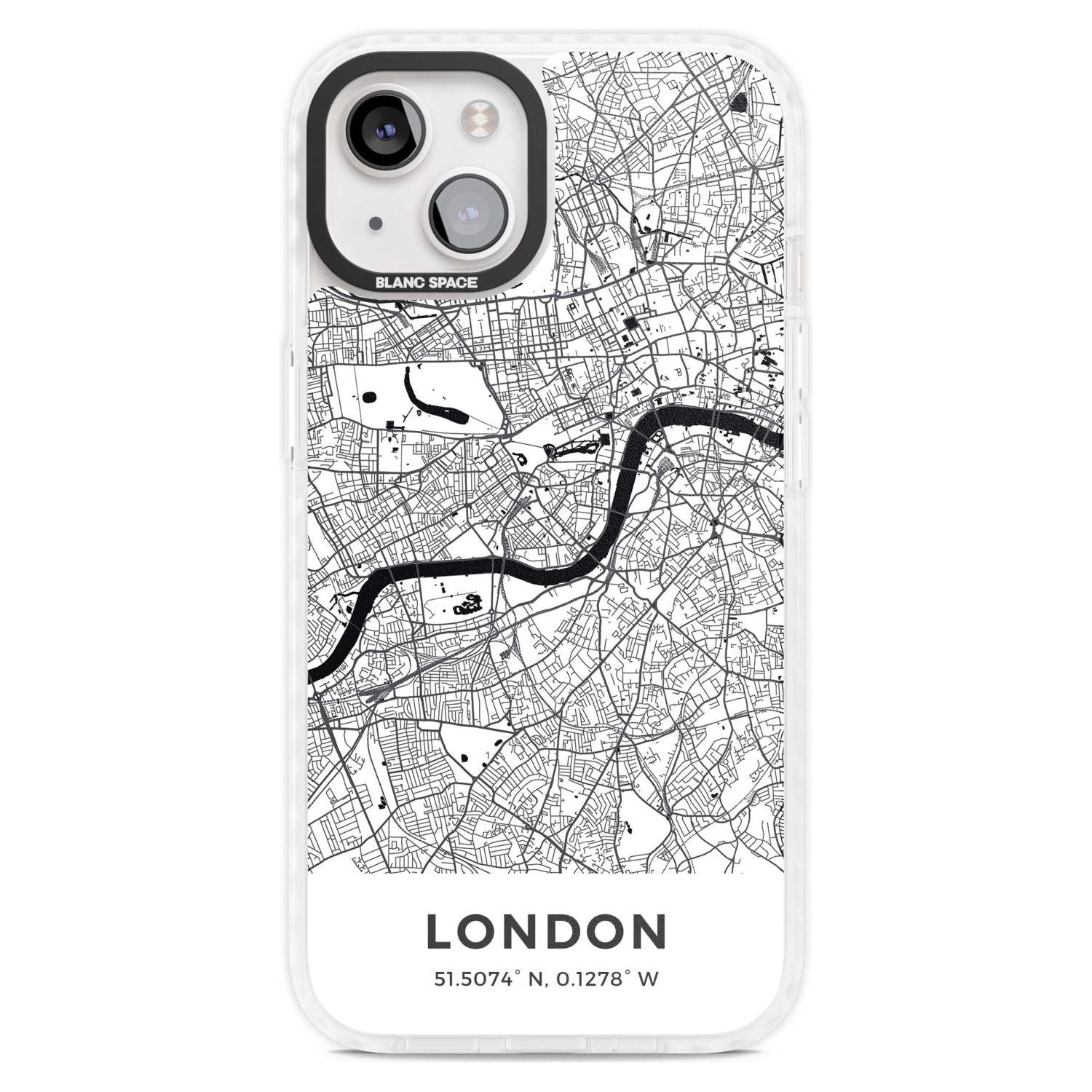 Map of London, England Phone Case iPhone 15 Plus / Magsafe Impact Case,iPhone 15 / Magsafe Impact Case Blanc Space
