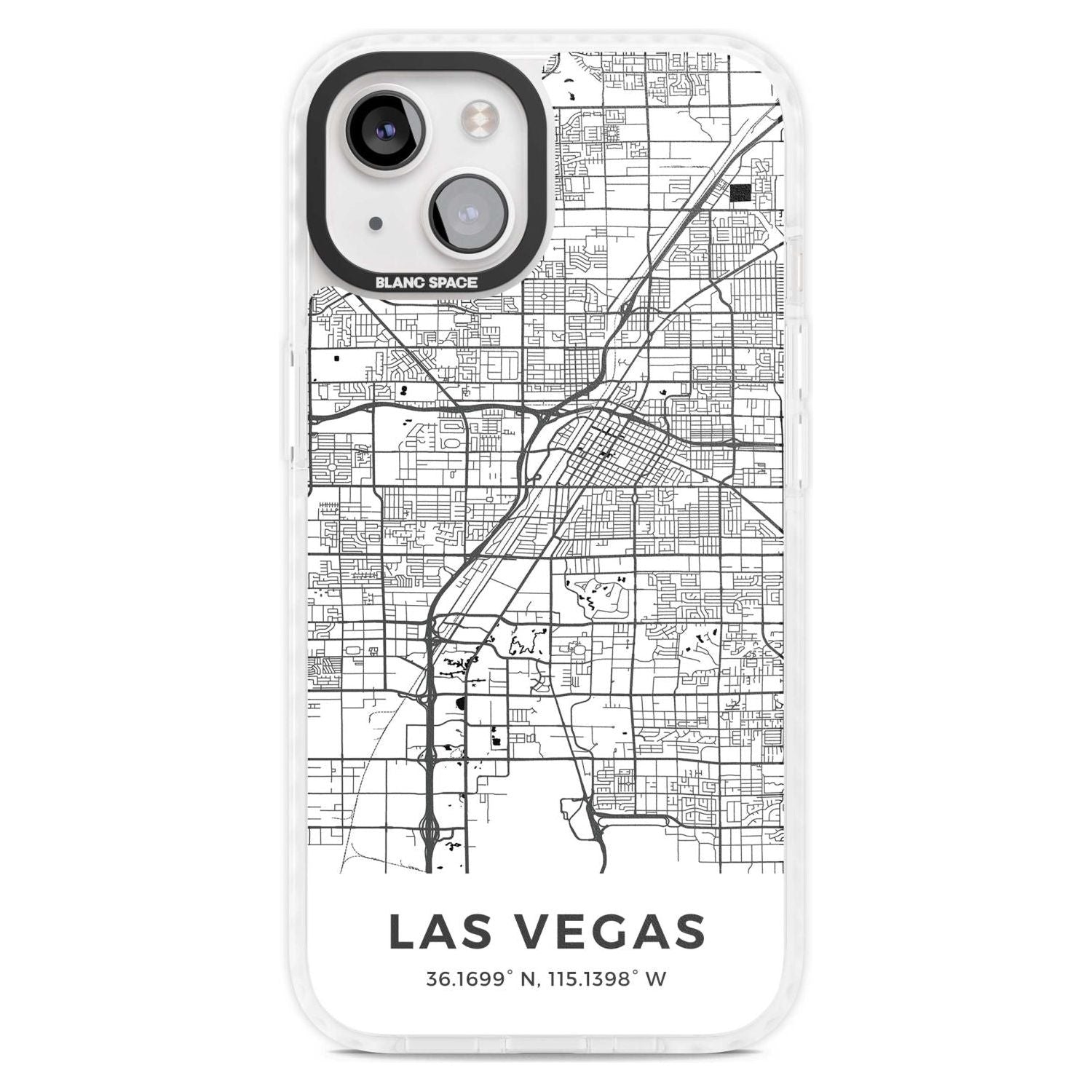 Map of Las Vegas, Nevada Phone Case iPhone 15 Plus / Magsafe Impact Case,iPhone 15 / Magsafe Impact Case Blanc Space