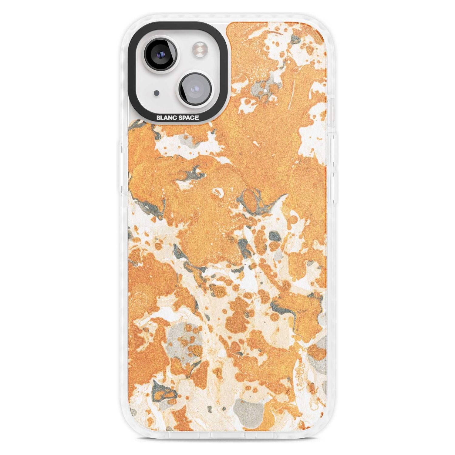 Orange Marbled Paper Pattern Phone Case iPhone 15 Plus / Magsafe Impact Case,iPhone 15 / Magsafe Impact Case Blanc Space