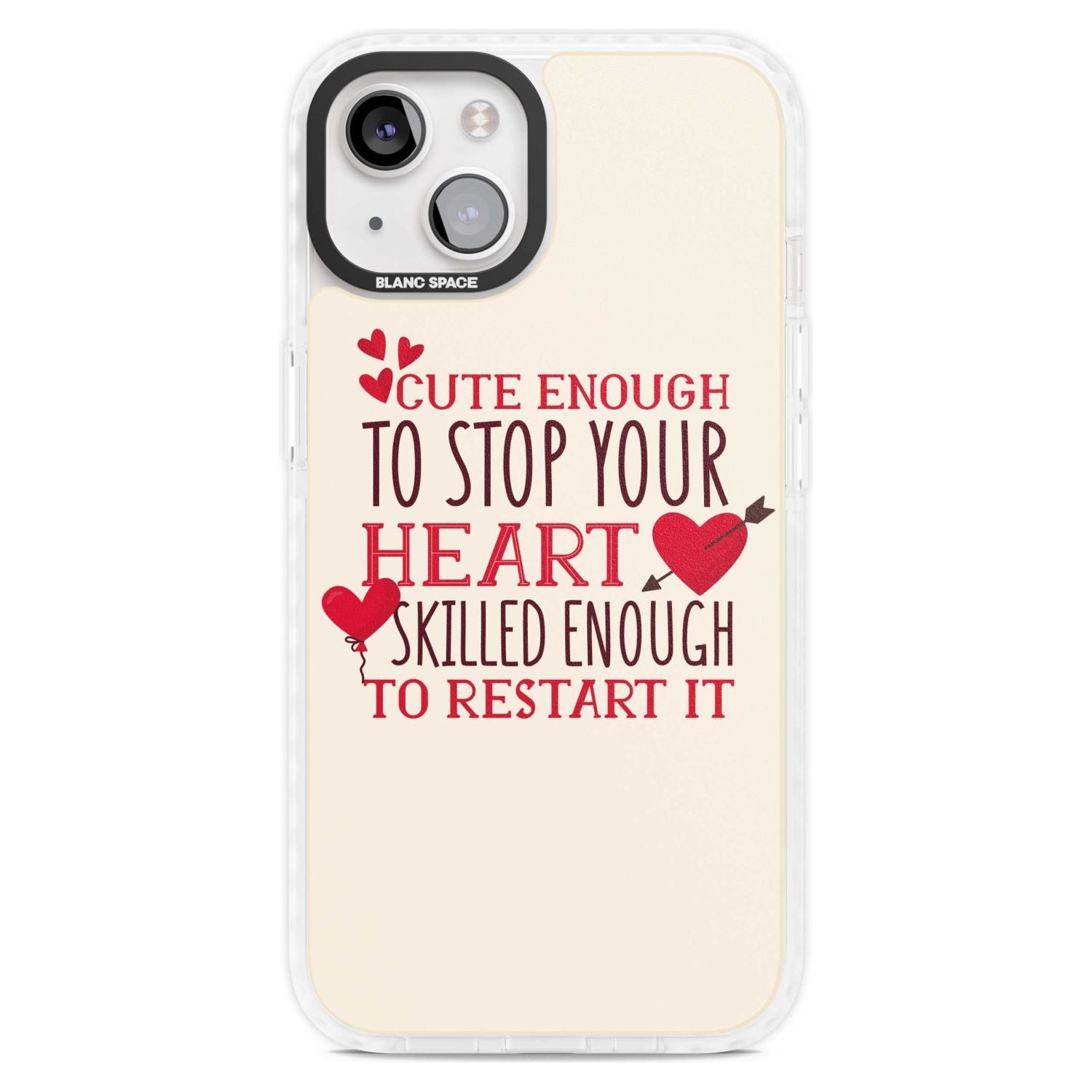 Medical Design Cute Enough to Stop Your Heart Phone Case iPhone 15 Plus / Magsafe Impact Case,iPhone 15 / Magsafe Impact Case Blanc Space