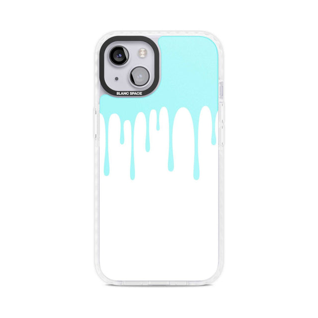 Melted Effect: Teal & White Phone Case iPhone 15 Plus / Magsafe Impact Case,iPhone 15 / Magsafe Impact Case Blanc Space
