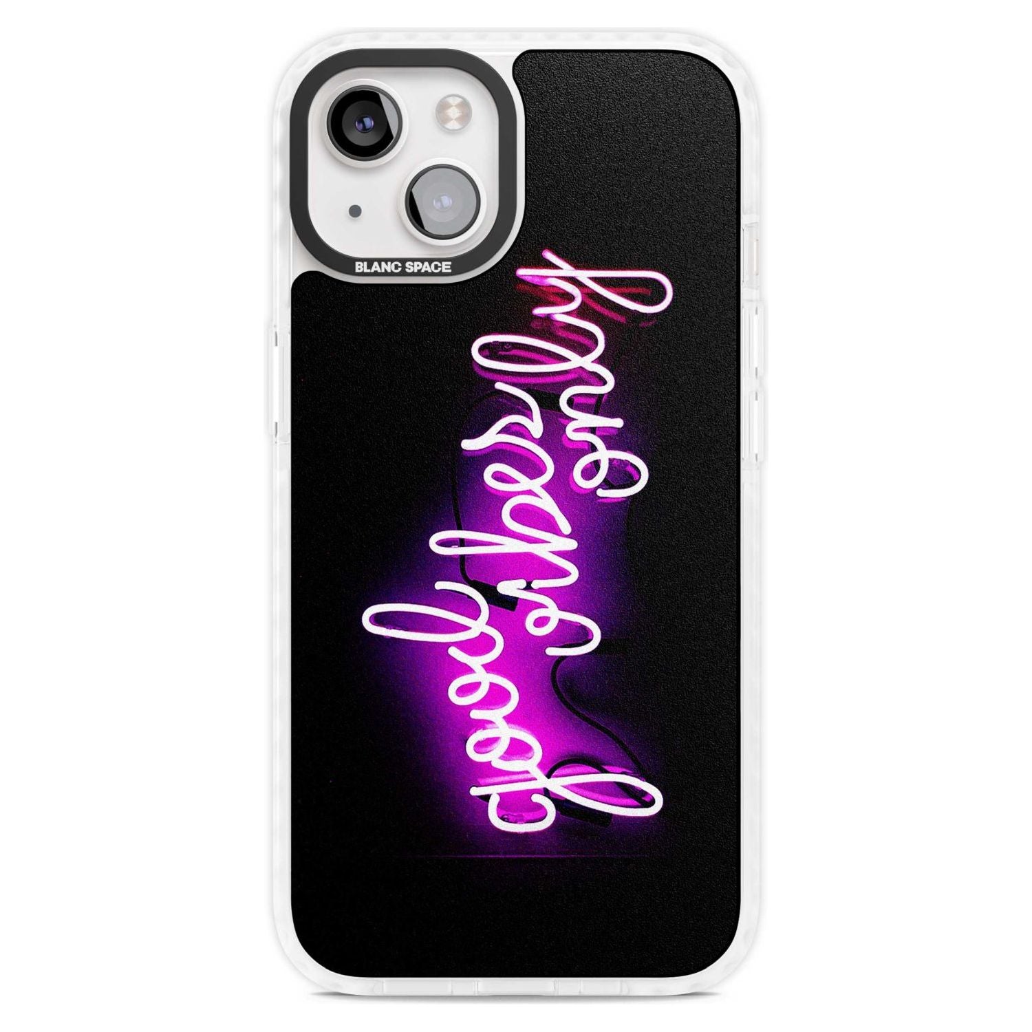Good Vibes Only Pink Neon Phone Case iPhone 15 Plus / Magsafe Impact Case,iPhone 15 / Magsafe Impact Case Blanc Space
