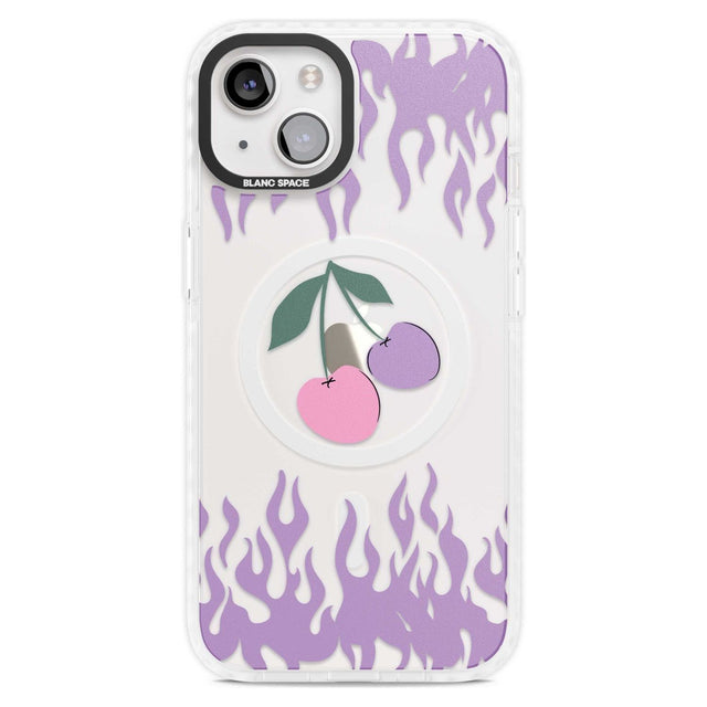Cherries n' Flames Phone Case iPhone 15 Plus / Magsafe Impact Case,iPhone 15 / Magsafe Impact Case Blanc Space