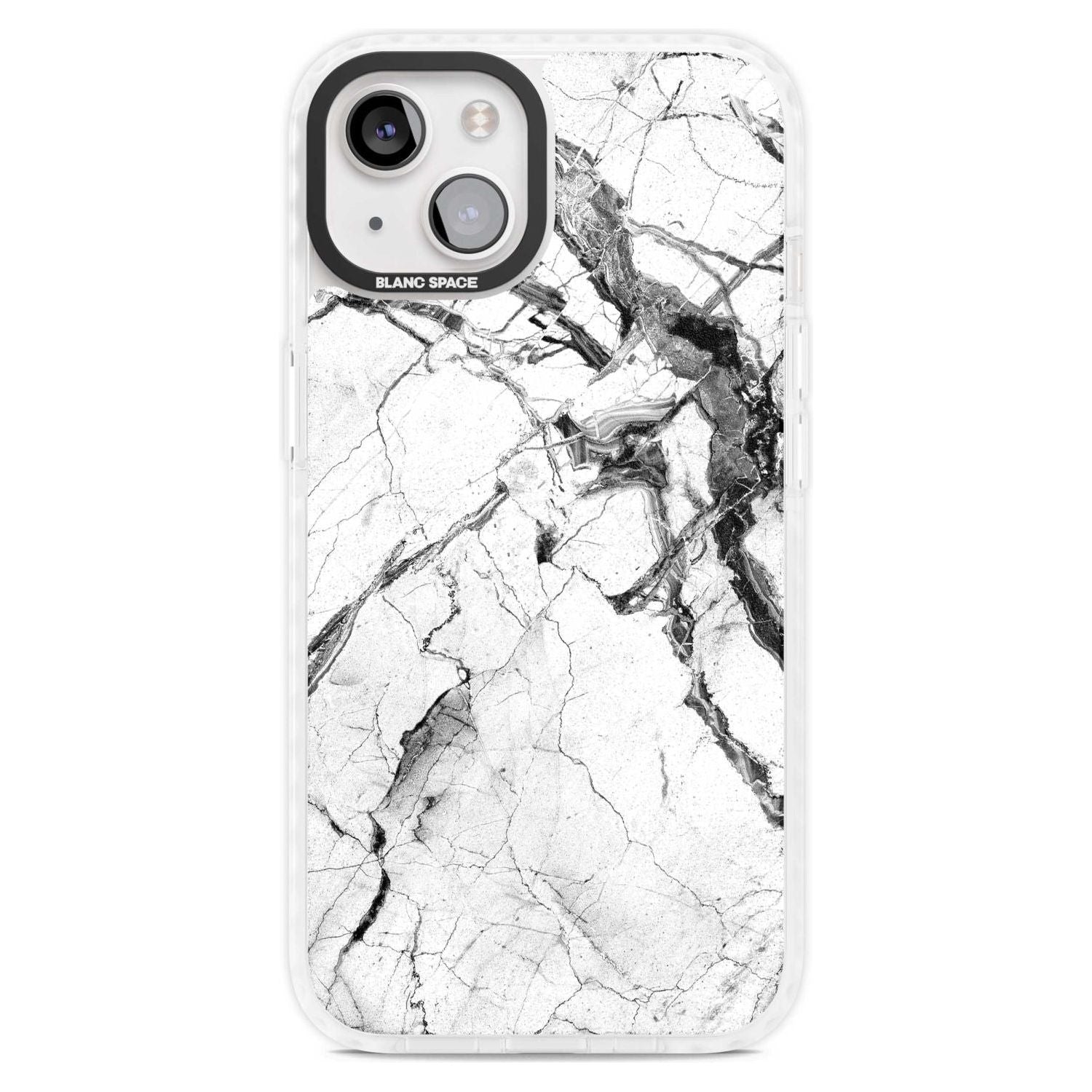 Black & White Stormy Marble Phone Case iPhone 15 Plus / Magsafe Impact Case,iPhone 15 / Magsafe Impact Case Blanc Space