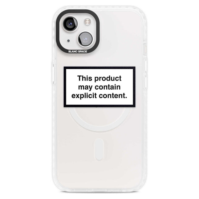 Contains Explicit Content Phone Case iPhone 15 Plus / Magsafe Impact Case,iPhone 15 / Magsafe Impact Case Blanc Space