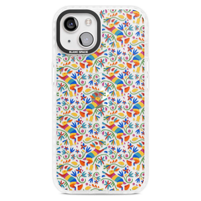 Floral Rabbit Pattern in Rainbow Phone Case iPhone 15 Plus / Magsafe Impact Case,iPhone 15 / Magsafe Impact Case Blanc Space