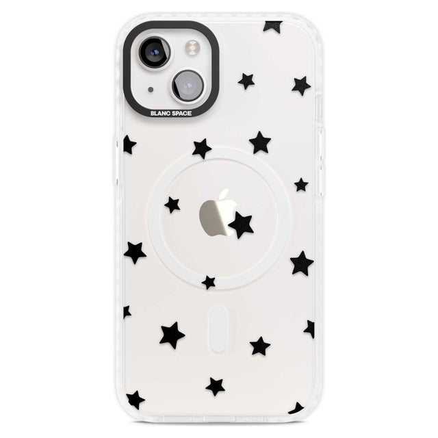 Black Stars Pattern Phone Case iPhone 15 Plus / Magsafe Impact Case,iPhone 15 / Magsafe Impact Case Blanc Space