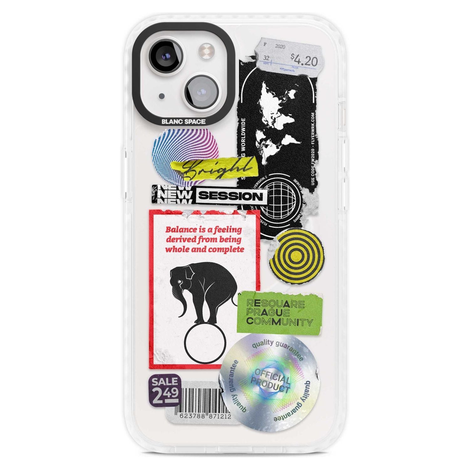 Peeled Sticker Mix Phone Case iPhone 15 Plus / Magsafe Impact Case,iPhone 15 / Magsafe Impact Case Blanc Space