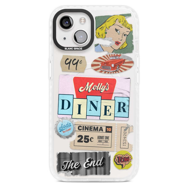 Nifty Fifties Swing Phone Case iPhone 15 Plus / Magsafe Impact Case,iPhone 15 / Magsafe Impact Case Blanc Space