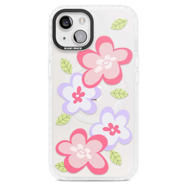 Funky Flowers Phone Case iPhone 15 Plus / Magsafe Impact Case,iPhone 15 / Magsafe Impact Case Blanc Space
