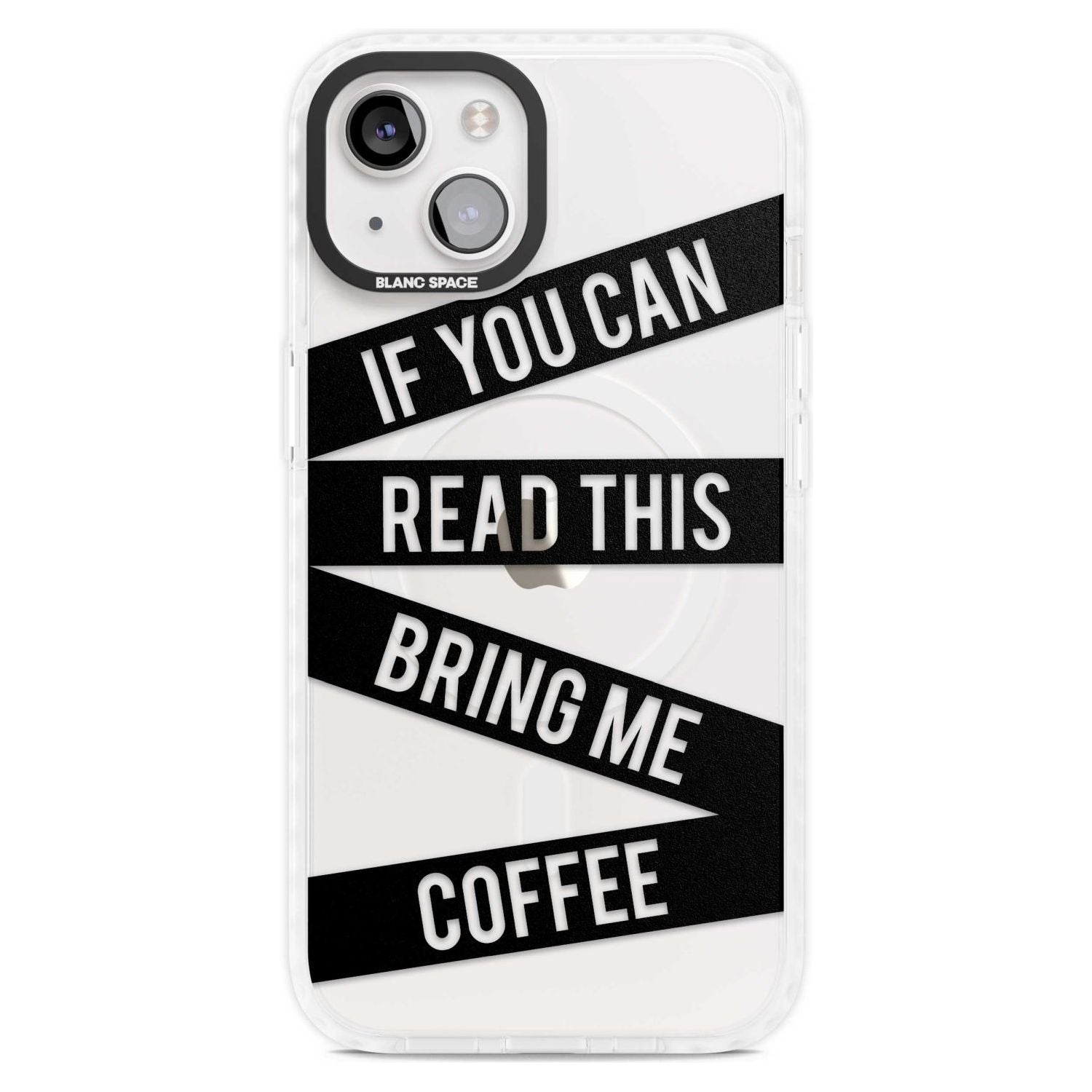 Black Stripes Bring Me Coffee Phone Case iPhone 15 Plus / Magsafe Impact Case,iPhone 15 / Magsafe Impact Case Blanc Space