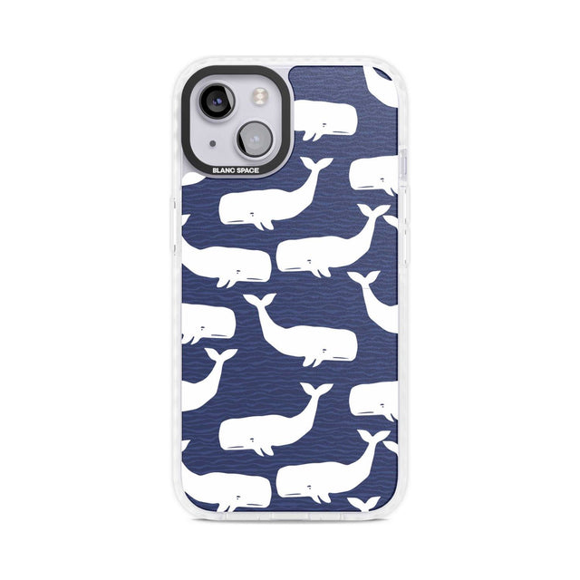 Cute Whales Phone Case iPhone 15 Plus / Magsafe Impact Case,iPhone 15 / Magsafe Impact Case Blanc Space
