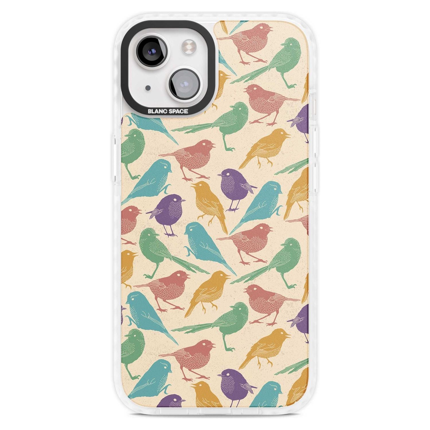 Colourful Feathered Friends Bird Phone Case iPhone 15 Plus / Magsafe Impact Case,iPhone 15 / Magsafe Impact Case Blanc Space