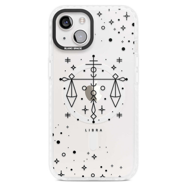 Libra Emblem - Transparent Design Phone Case iPhone 15 Plus / Magsafe Impact Case,iPhone 15 / Magsafe Impact Case Blanc Space