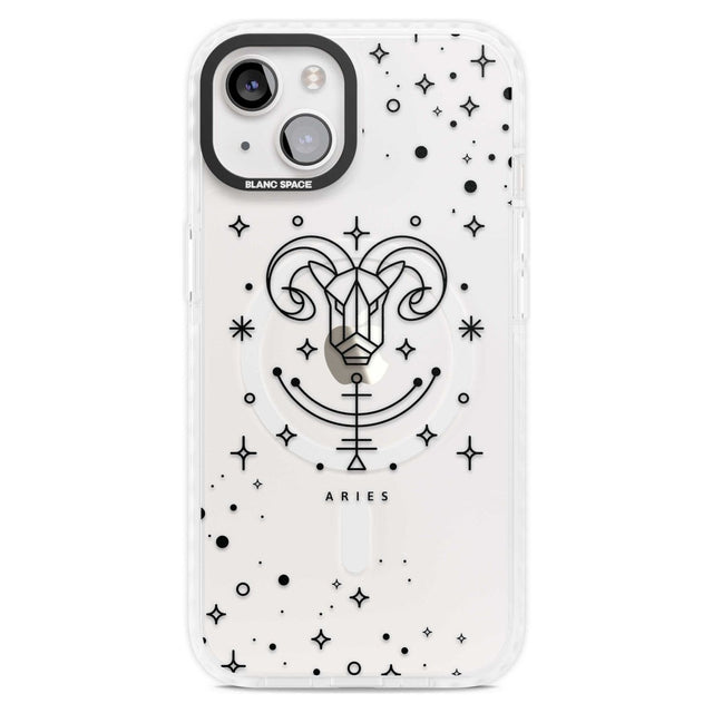Aries Emblem - Transparent Design Phone Case iPhone 15 Plus / Magsafe Impact Case,iPhone 15 / Magsafe Impact Case Blanc Space