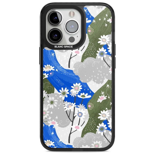 Blue & Grey Daisies Pattern