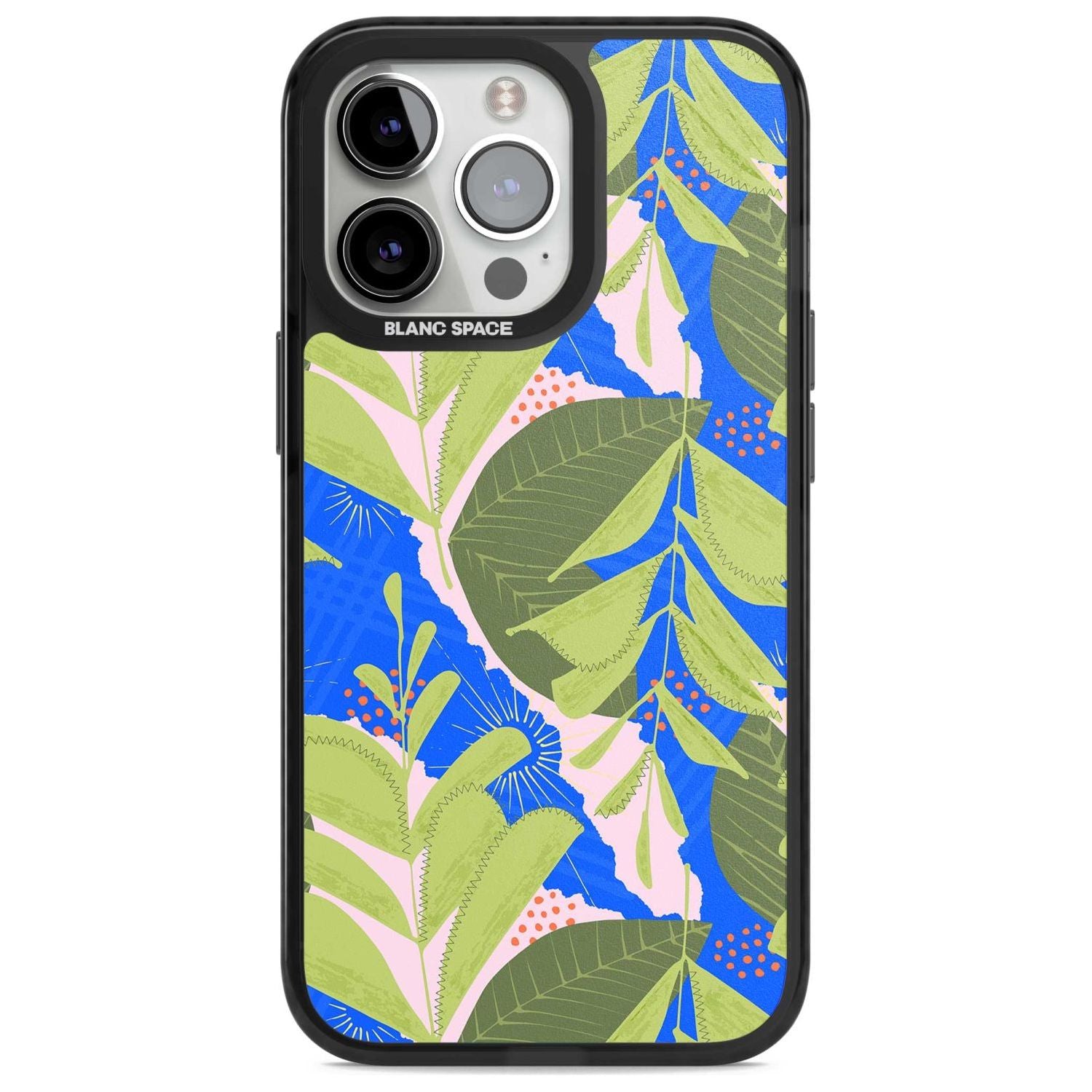 Fern Leaves Abstract Pattern Phone Case iPhone 15 Pro Max / Magsafe Black Impact Case,iPhone 15 Pro / Magsafe Black Impact Case,iPhone 14 Pro Max / Magsafe Black Impact Case,iPhone 14 Pro / Magsafe Black Impact Case,iPhone 13 Pro / Magsafe Black Impact Case Blanc Space