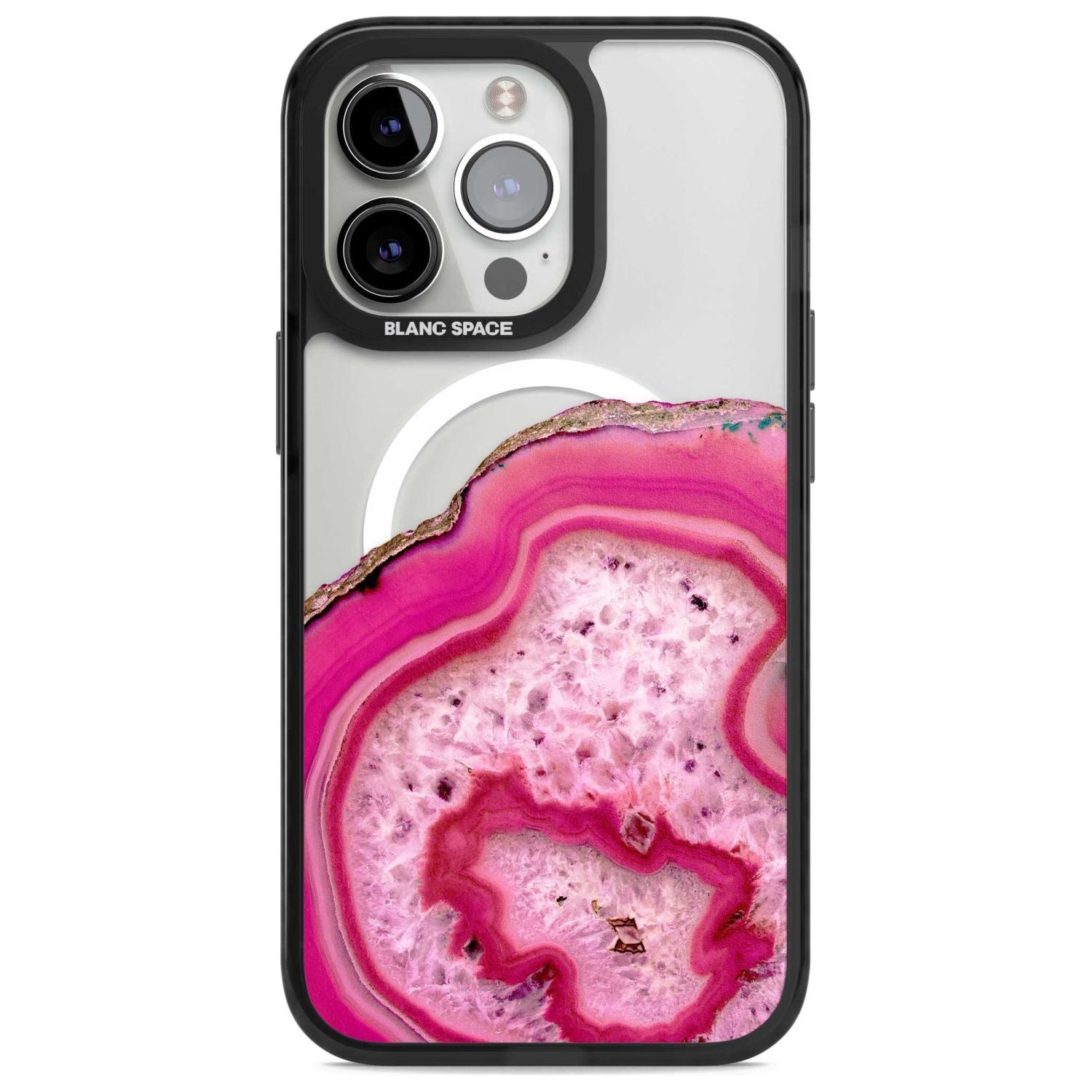 Bright Pink Gemstone Crystal Clear Design Phone Case iPhone 15 Pro Max / Magsafe Black Impact Case,iPhone 15 Pro / Magsafe Black Impact Case,iPhone 14 Pro Max / Magsafe Black Impact Case,iPhone 14 Pro / Magsafe Black Impact Case,iPhone 13 Pro / Magsafe Black Impact Case Blanc Space