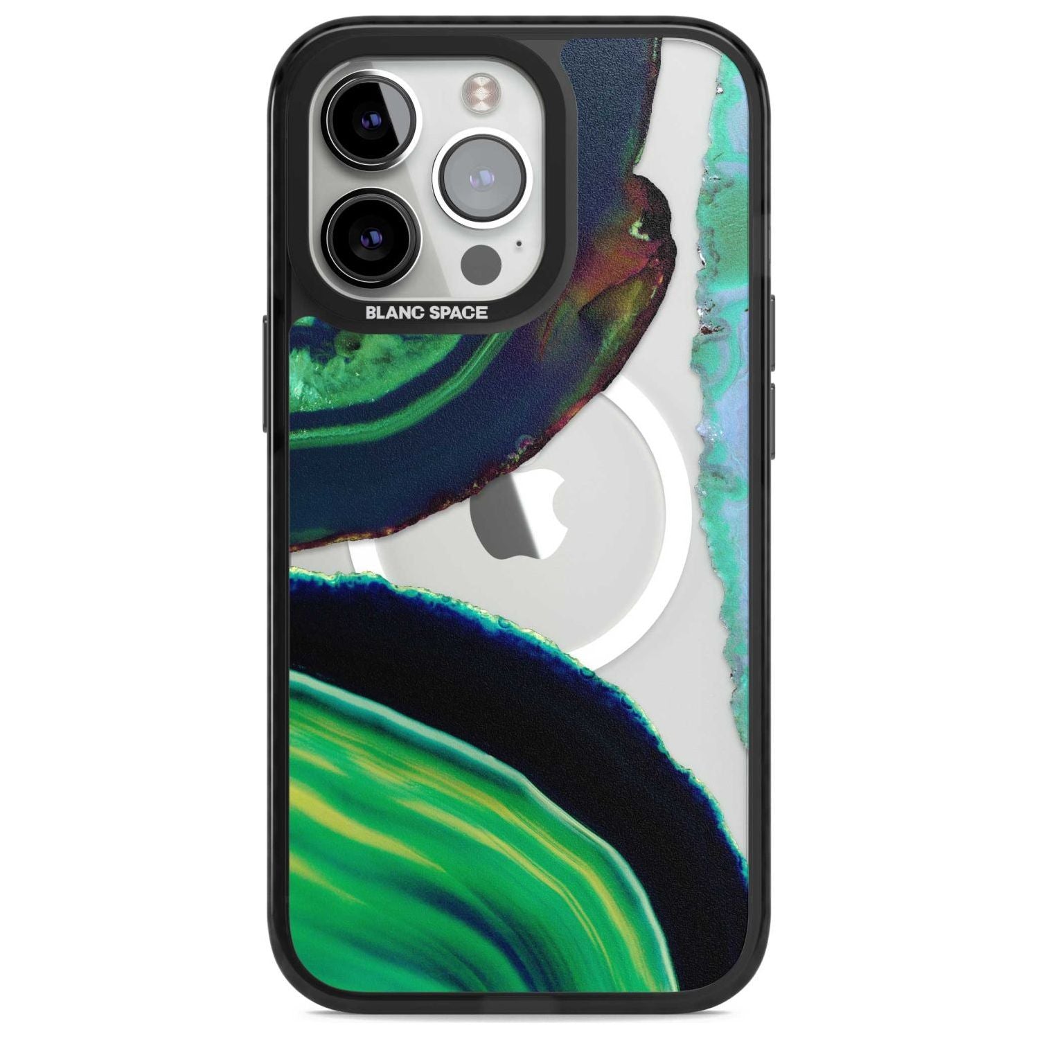 Green & Navy Gemstone Crystal Clear Design Phone Case iPhone 15 Pro Max / Magsafe Black Impact Case,iPhone 15 Pro / Magsafe Black Impact Case,iPhone 14 Pro Max / Magsafe Black Impact Case,iPhone 14 Pro / Magsafe Black Impact Case,iPhone 13 Pro / Magsafe Black Impact Case Blanc Space