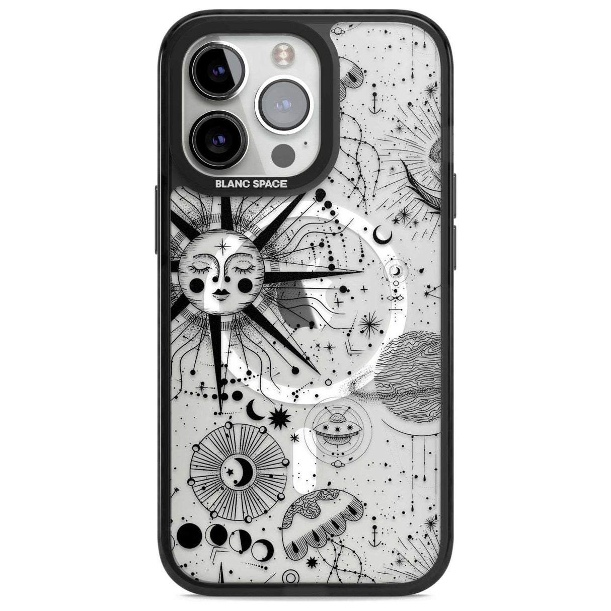 Large Sun Vintage Astrological Phone Case iPhone 15 Pro Max / Magsafe Black Impact Case,iPhone 15 Pro / Magsafe Black Impact Case,iPhone 14 Pro Max / Magsafe Black Impact Case,iPhone 14 Pro / Magsafe Black Impact Case,iPhone 13 Pro / Magsafe Black Impact Case Blanc Space