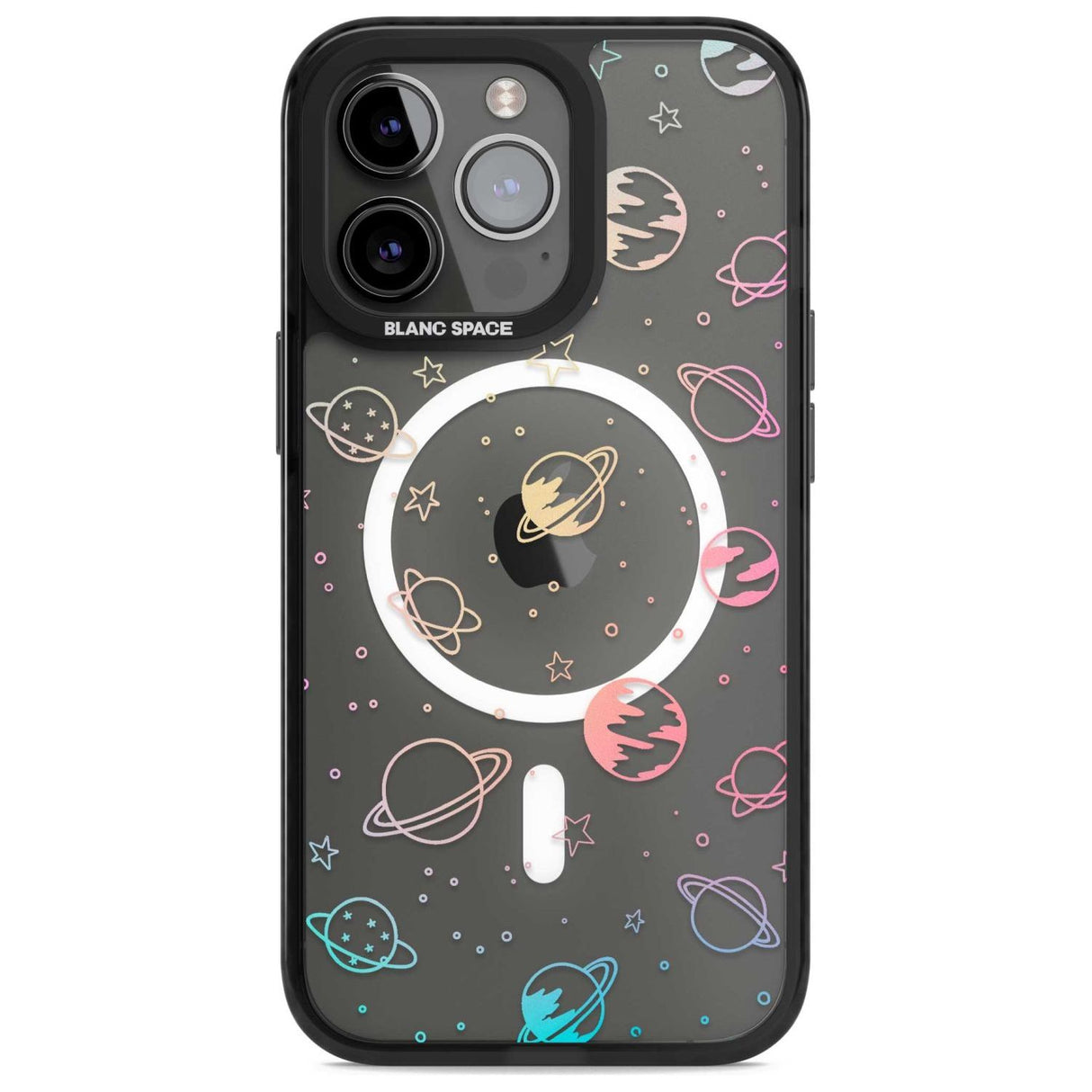 Cosmic Outer Space Design Pastels on Clear Phone Case iPhone 15 Pro Max / Magsafe Black Impact Case,iPhone 15 Pro / Magsafe Black Impact Case,iPhone 14 Pro Max / Magsafe Black Impact Case,iPhone 14 Pro / Magsafe Black Impact Case,iPhone 13 Pro / Magsafe Black Impact Case Blanc Space