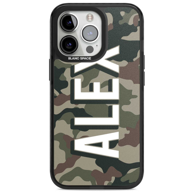 Personalised Classic Green Camo Custom Phone Case iPhone 15 Pro Max / Magsafe Black Impact Case,iPhone 15 Pro / Magsafe Black Impact Case,iPhone 14 Pro Max / Magsafe Black Impact Case,iPhone 14 Pro / Magsafe Black Impact Case,iPhone 13 Pro / Magsafe Black Impact Case Blanc Space