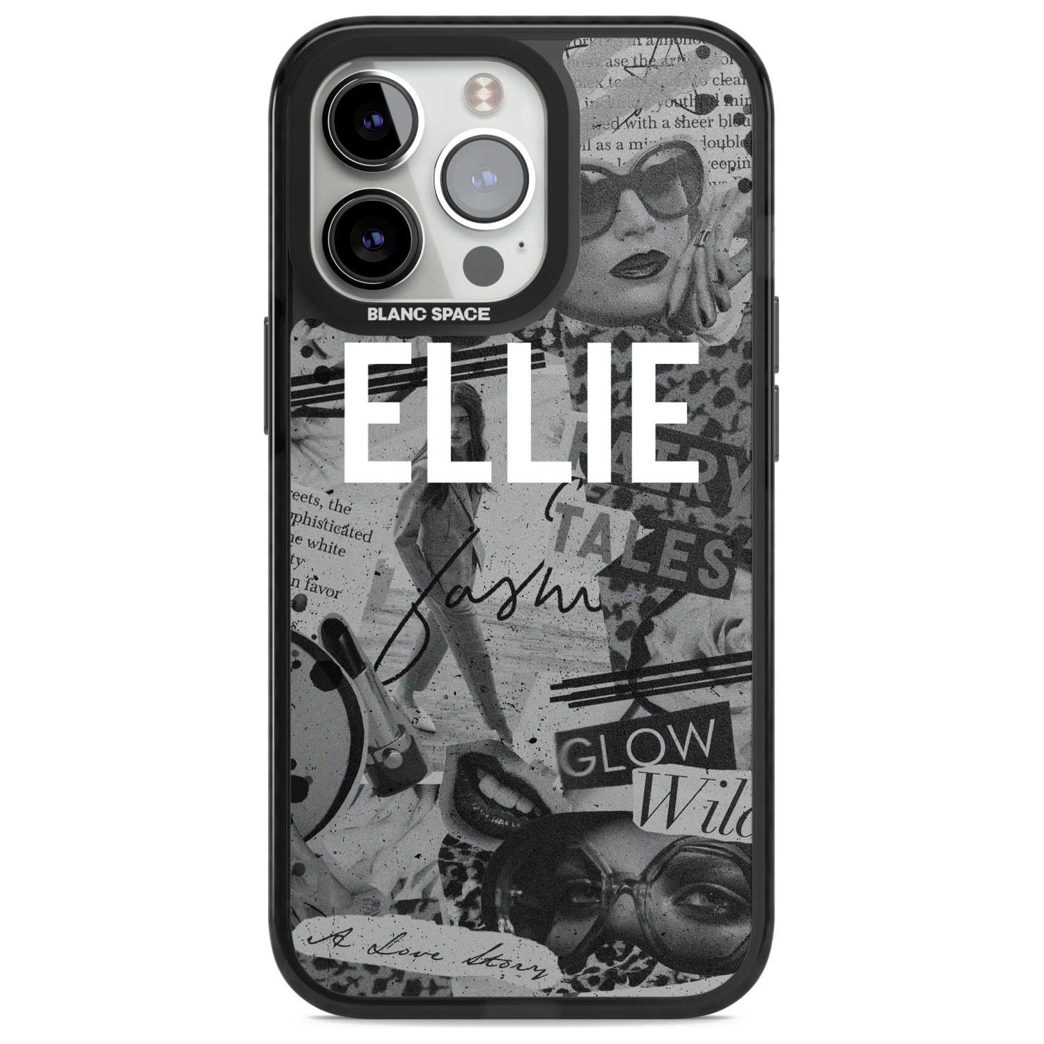 Personalised Grey Scale Fashion Collage Custom Phone Case iPhone 15 Pro Max / Magsafe Black Impact Case,iPhone 15 Pro / Magsafe Black Impact Case,iPhone 14 Pro Max / Magsafe Black Impact Case,iPhone 14 Pro / Magsafe Black Impact Case,iPhone 13 Pro / Magsafe Black Impact Case Blanc Space