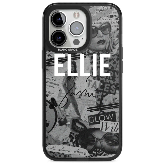 Personalised Grey Scale Fashion Collage Custom Phone Case iPhone 15 Pro Max / Magsafe Black Impact Case,iPhone 15 Pro / Magsafe Black Impact Case,iPhone 14 Pro Max / Magsafe Black Impact Case,iPhone 14 Pro / Magsafe Black Impact Case,iPhone 13 Pro / Magsafe Black Impact Case Blanc Space