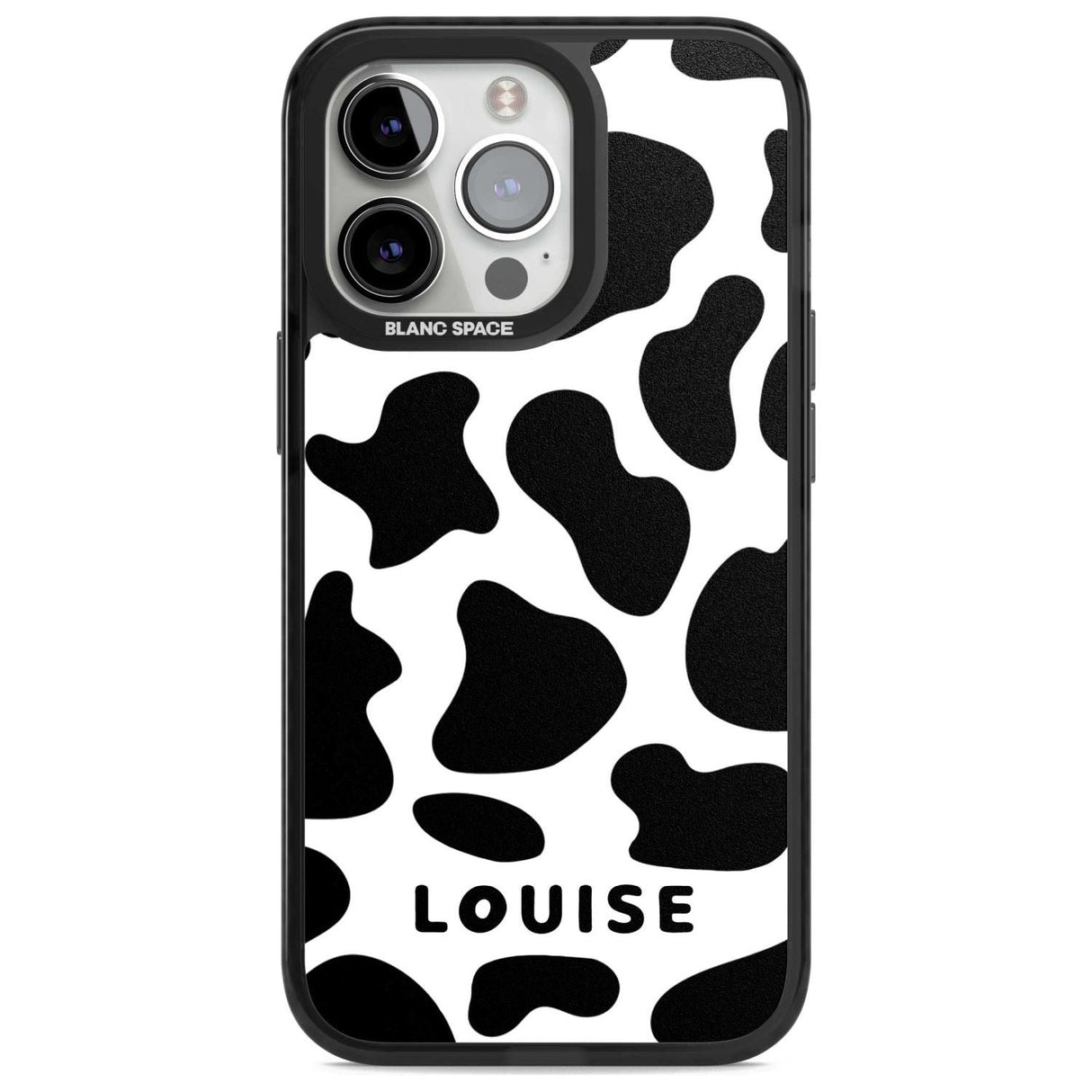 Personalised Cow Print Custom Phone Case iPhone 15 Pro Max / Magsafe Black Impact Case,iPhone 15 Pro / Magsafe Black Impact Case,iPhone 14 Pro Max / Magsafe Black Impact Case,iPhone 14 Pro / Magsafe Black Impact Case,iPhone 13 Pro / Magsafe Black Impact Case Blanc Space