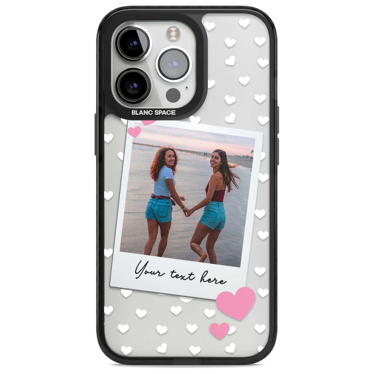Personalised Instant Film & Hearts Photo Custom Phone Case iPhone 15 Pro Max / Magsafe Black Impact Case,iPhone 15 Pro / Magsafe Black Impact Case,iPhone 14 Pro Max / Magsafe Black Impact Case,iPhone 14 Pro / Magsafe Black Impact Case,iPhone 13 Pro / Magsafe Black Impact Case Blanc Space
