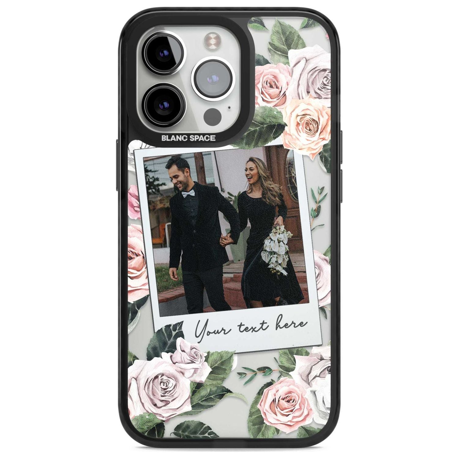 Personalised Floral Instant Film Photo Custom Phone Case iPhone 15 Pro Max / Magsafe Black Impact Case,iPhone 15 Pro / Magsafe Black Impact Case,iPhone 14 Pro Max / Magsafe Black Impact Case,iPhone 14 Pro / Magsafe Black Impact Case,iPhone 13 Pro / Magsafe Black Impact Case Blanc Space
