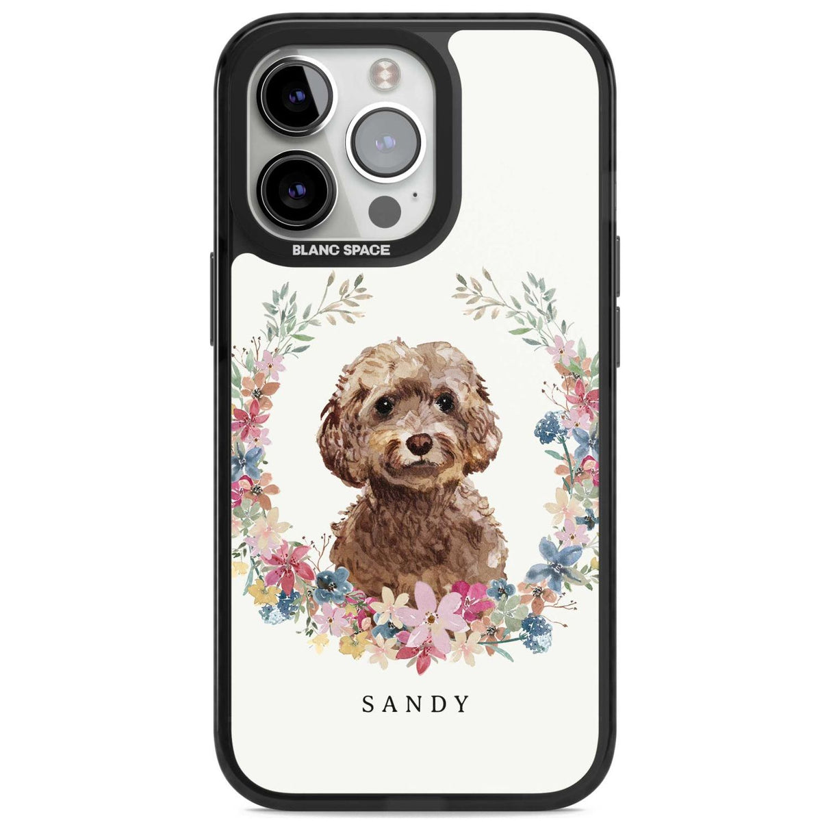 Personalised Brown Cockapoo - Watercolour Dog Portrait Custom Phone Case iPhone 15 Pro Max / Magsafe Black Impact Case,iPhone 15 Pro / Magsafe Black Impact Case,iPhone 14 Pro Max / Magsafe Black Impact Case,iPhone 14 Pro / Magsafe Black Impact Case,iPhone 13 Pro / Magsafe Black Impact Case Blanc Space