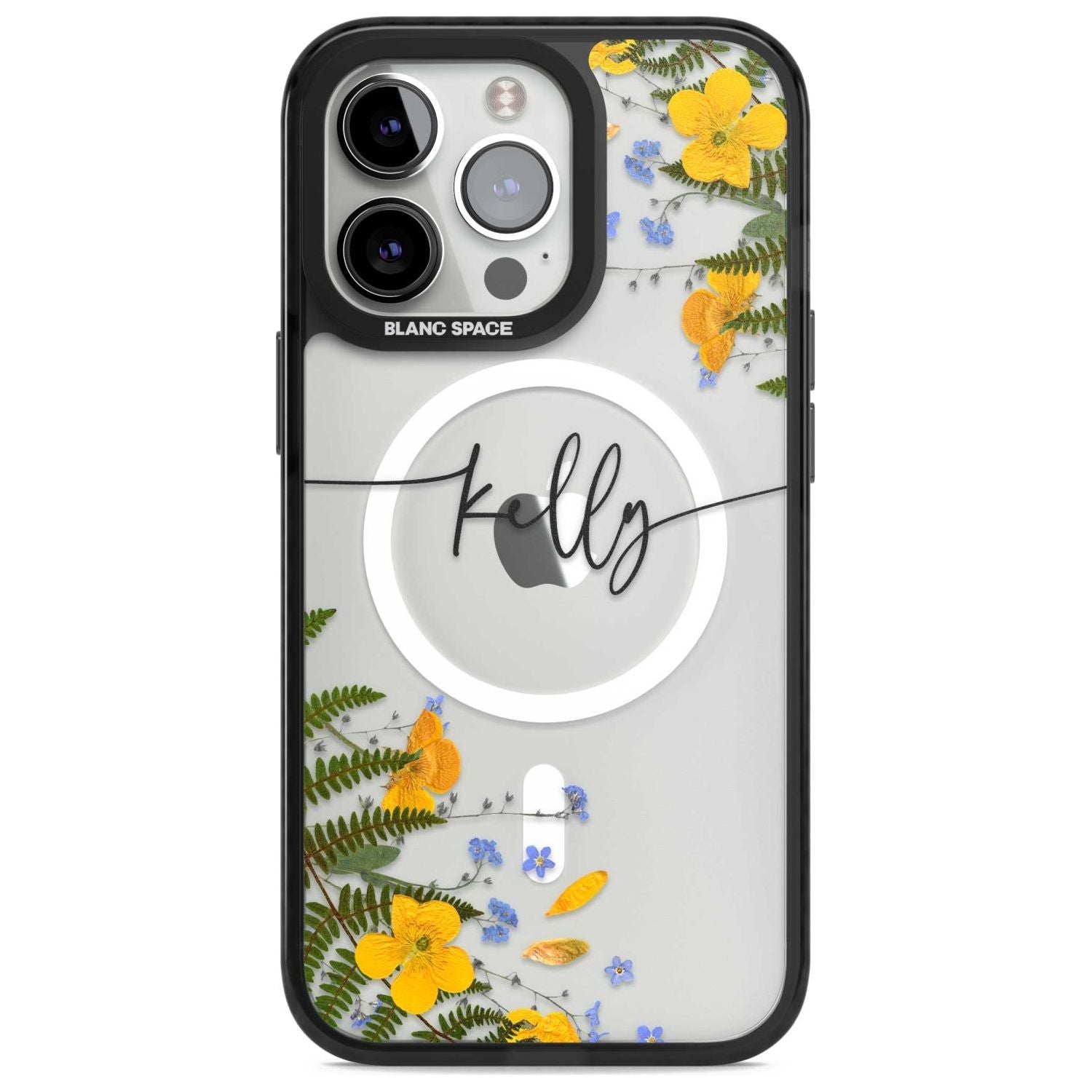 Personalised Ferns & Wildflowers Custom Phone Case iPhone 15 Pro Max / Magsafe Black Impact Case,iPhone 15 Pro / Magsafe Black Impact Case,iPhone 14 Pro Max / Magsafe Black Impact Case,iPhone 14 Pro / Magsafe Black Impact Case,iPhone 13 Pro / Magsafe Black Impact Case Blanc Space