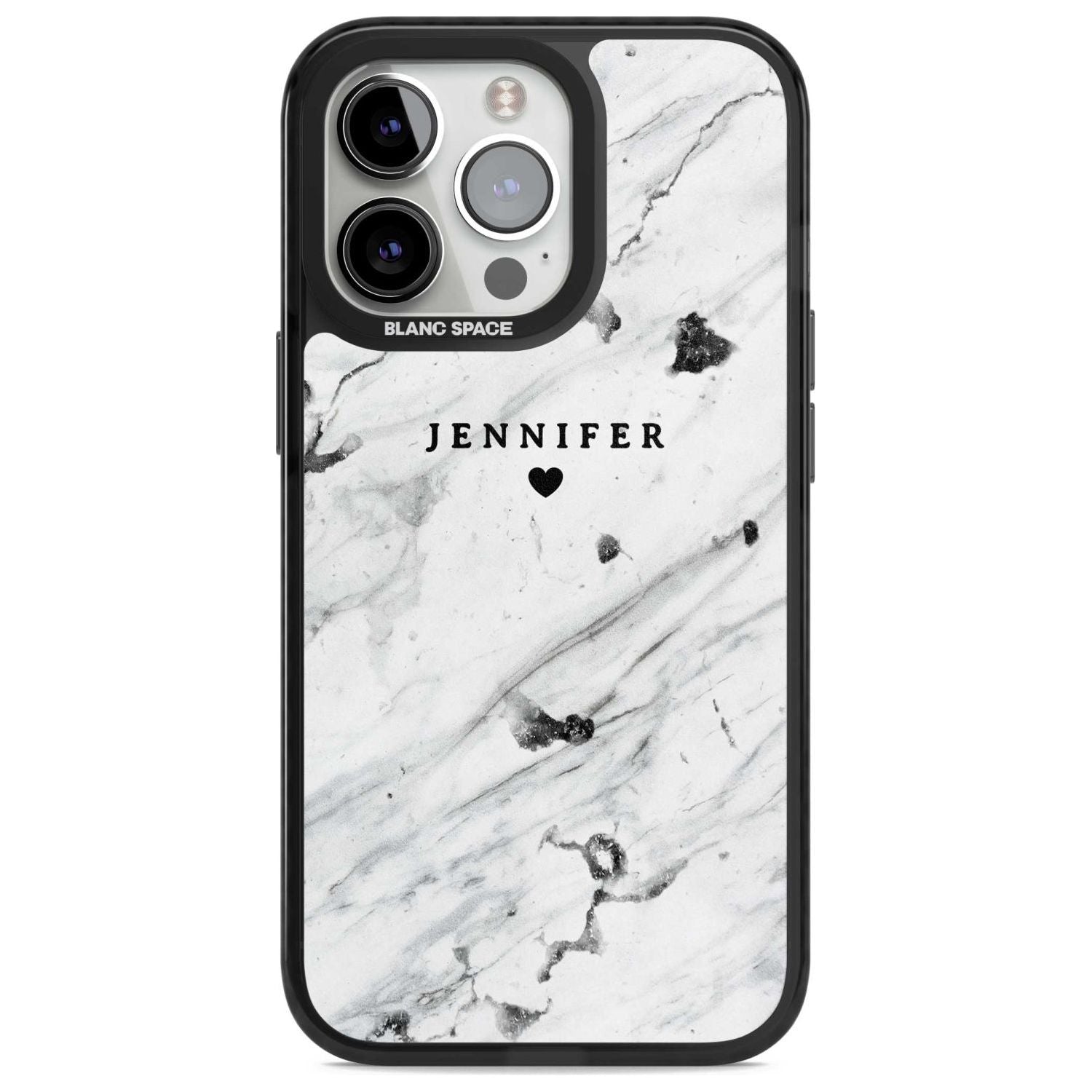 Personalised Black & White Marble Texture Custom Phone Case iPhone 15 Pro Max / Magsafe Black Impact Case,iPhone 15 Pro / Magsafe Black Impact Case,iPhone 14 Pro Max / Magsafe Black Impact Case,iPhone 14 Pro / Magsafe Black Impact Case,iPhone 13 Pro / Magsafe Black Impact Case Blanc Space