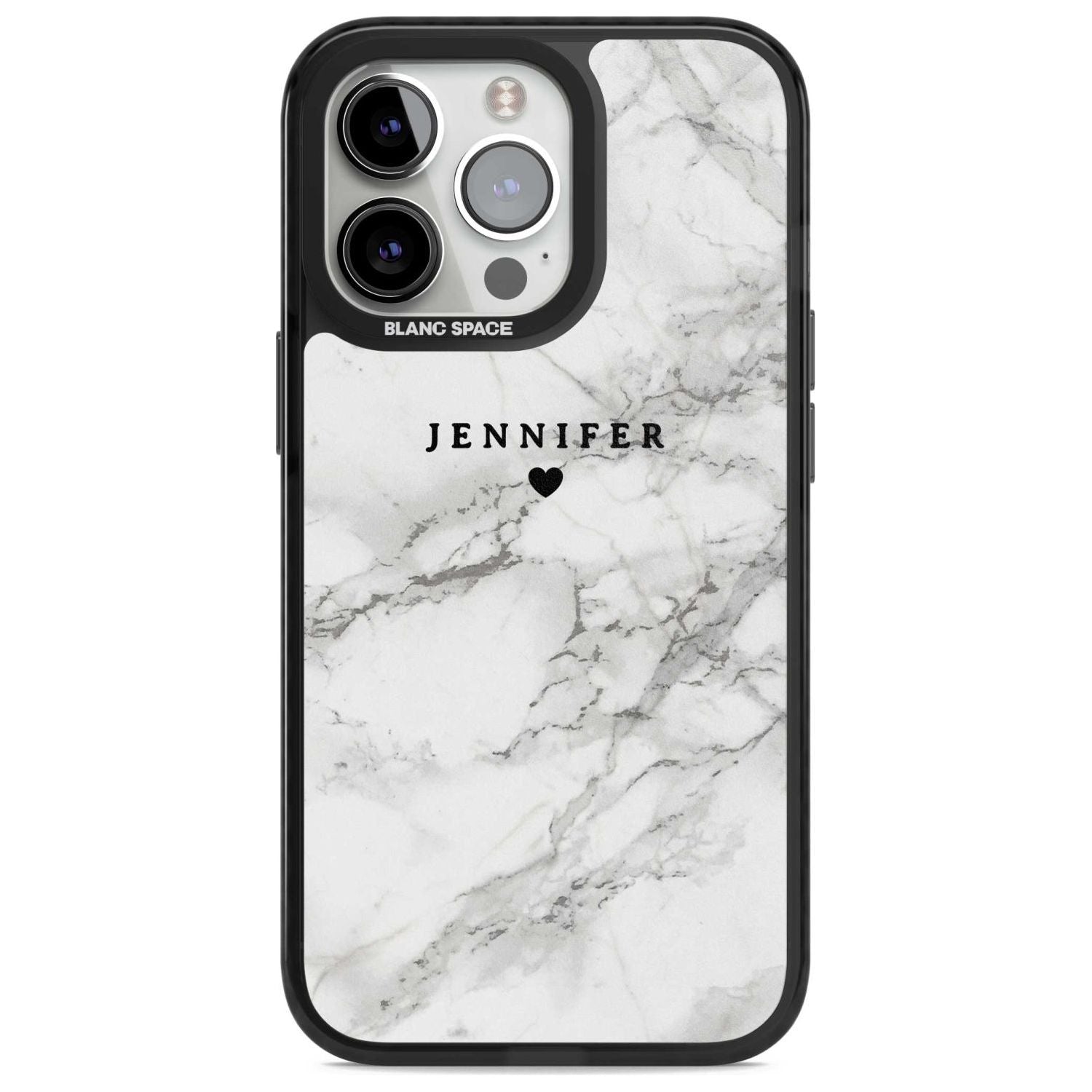 Personalised Classic Grey Marble Custom Phone Case iPhone 15 Pro Max / Magsafe Black Impact Case,iPhone 15 Pro / Magsafe Black Impact Case,iPhone 14 Pro Max / Magsafe Black Impact Case,iPhone 14 Pro / Magsafe Black Impact Case,iPhone 13 Pro / Magsafe Black Impact Case Blanc Space