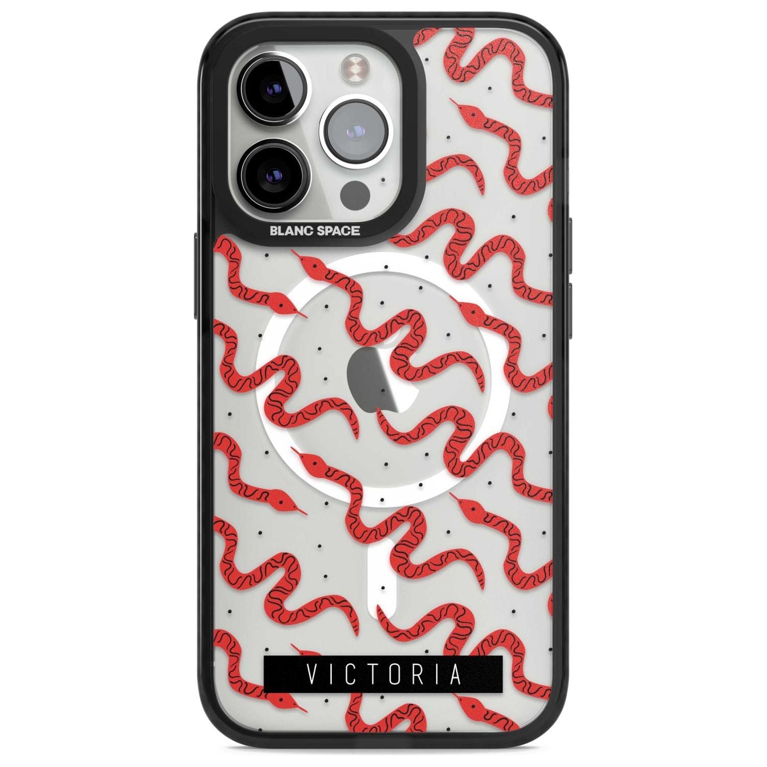 Personalised Snake Pattern Custom Phone Case iPhone 15 Pro Max / Magsafe Black Impact Case,iPhone 15 Pro / Magsafe Black Impact Case,iPhone 14 Pro Max / Magsafe Black Impact Case,iPhone 14 Pro / Magsafe Black Impact Case,iPhone 13 Pro / Magsafe Black Impact Case Blanc Space