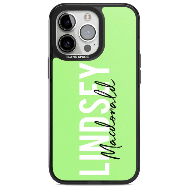 Personalised Bold Name: Lime Custom Phone Case iPhone 15 Pro Max / Magsafe Black Impact Case,iPhone 15 Pro / Magsafe Black Impact Case,iPhone 14 Pro Max / Magsafe Black Impact Case,iPhone 14 Pro / Magsafe Black Impact Case,iPhone 13 Pro / Magsafe Black Impact Case Blanc Space