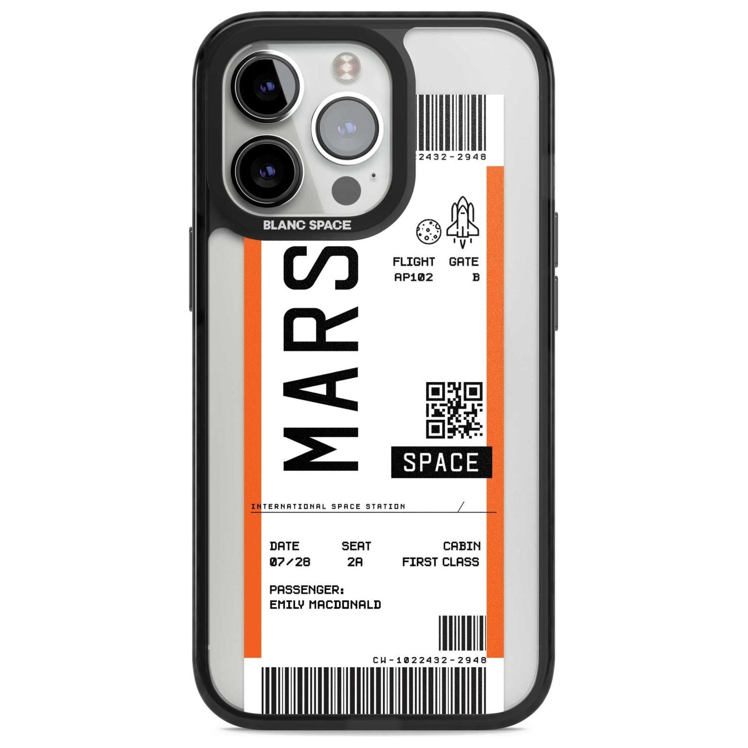 Personalised Mars Space Travel Ticket Custom Phone Case iPhone 15 Pro Max / Magsafe Black Impact Case,iPhone 15 Pro / Magsafe Black Impact Case,iPhone 14 Pro Max / Magsafe Black Impact Case,iPhone 14 Pro / Magsafe Black Impact Case,iPhone 13 Pro / Magsafe Black Impact Case Blanc Space