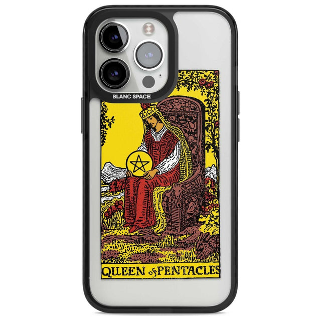 Personalised Queen of Pentacles Tarot Card - Colour Phone Case iPhone 15 Pro Max / Magsafe Black Impact Case,iPhone 15 Pro / Magsafe Black Impact Case,iPhone 14 Pro Max / Magsafe Black Impact Case,iPhone 14 Pro / Magsafe Black Impact Case,iPhone 13 Pro / Magsafe Black Impact Case Blanc Space