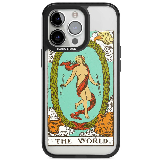 Personalised The World Tarot Card - Colour Custom Phone Case iPhone 15 Pro Max / Magsafe Black Impact Case,iPhone 15 Pro / Magsafe Black Impact Case,iPhone 14 Pro Max / Magsafe Black Impact Case,iPhone 14 Pro / Magsafe Black Impact Case,iPhone 13 Pro / Magsafe Black Impact Case Blanc Space