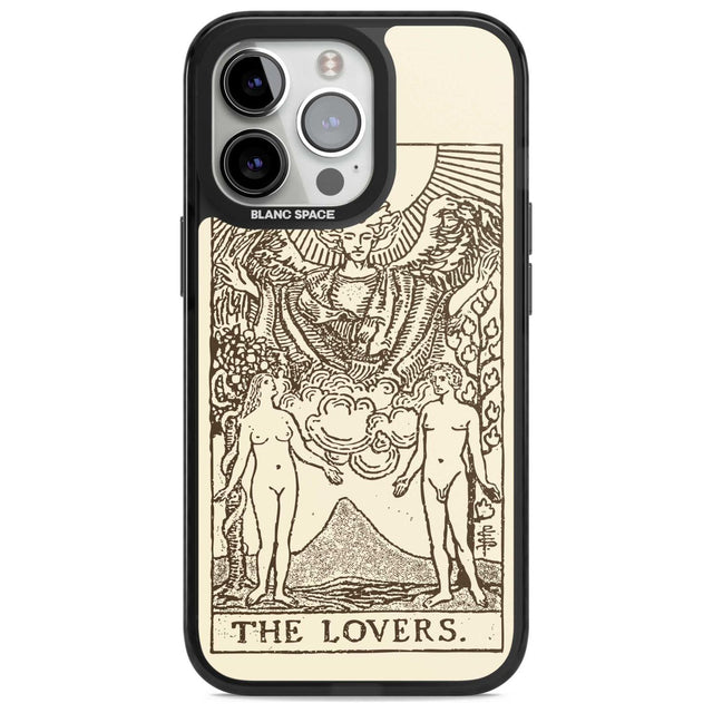 Personalised The Lovers Tarot Card - Solid Cream Custom Phone Case iPhone 15 Pro Max / Magsafe Black Impact Case,iPhone 15 Pro / Magsafe Black Impact Case,iPhone 14 Pro Max / Magsafe Black Impact Case,iPhone 14 Pro / Magsafe Black Impact Case,iPhone 13 Pro / Magsafe Black Impact Case Blanc Space