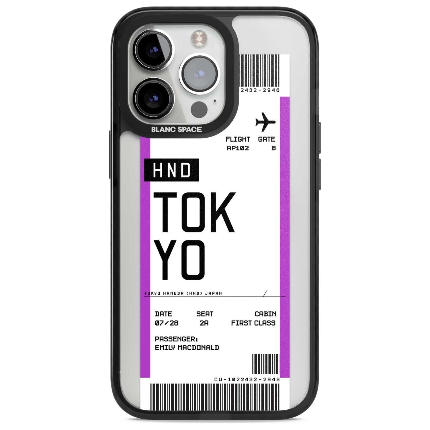 Personalised Tokyo Boarding Pass Custom Phone Case iPhone 15 Pro Max / Magsafe Black Impact Case,iPhone 15 Pro / Magsafe Black Impact Case,iPhone 14 Pro Max / Magsafe Black Impact Case,iPhone 14 Pro / Magsafe Black Impact Case,iPhone 13 Pro / Magsafe Black Impact Case Blanc Space