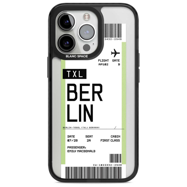 Personalised Berlin Boarding Pass Custom Phone Case iPhone 15 Pro Max / Magsafe Black Impact Case,iPhone 15 Pro / Magsafe Black Impact Case,iPhone 14 Pro Max / Magsafe Black Impact Case,iPhone 14 Pro / Magsafe Black Impact Case,iPhone 13 Pro / Magsafe Black Impact Case Blanc Space