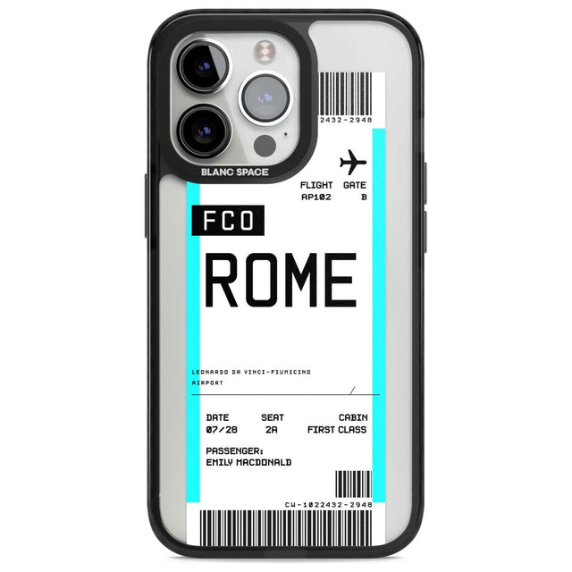 Personalised Rome Boarding Pass Custom Phone Case iPhone 15 Pro Max / Magsafe Black Impact Case,iPhone 15 Pro / Magsafe Black Impact Case,iPhone 14 Pro Max / Magsafe Black Impact Case,iPhone 14 Pro / Magsafe Black Impact Case,iPhone 13 Pro / Magsafe Black Impact Case Blanc Space