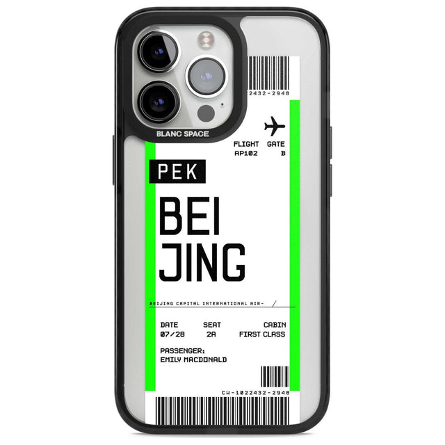 Personalised Beijing Boarding Pass Custom Phone Case iPhone 15 Pro Max / Magsafe Black Impact Case,iPhone 15 Pro / Magsafe Black Impact Case,iPhone 14 Pro Max / Magsafe Black Impact Case,iPhone 14 Pro / Magsafe Black Impact Case,iPhone 13 Pro / Magsafe Black Impact Case Blanc Space