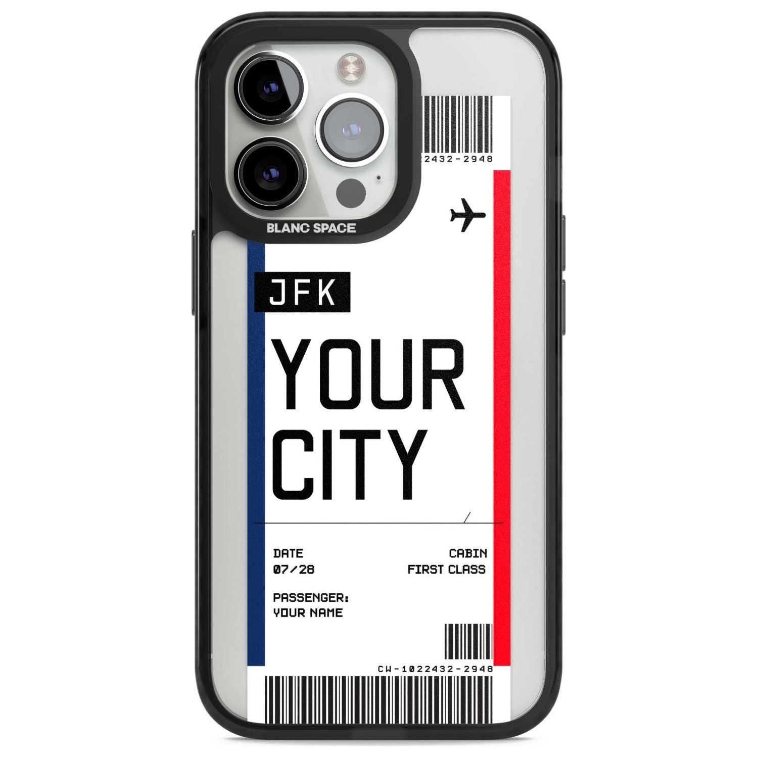 Personalised Create Your Own Boarding Pass Ticket Custom Phone Case iPhone 15 Pro Max / Magsafe Black Impact Case,iPhone 15 Pro / Magsafe Black Impact Case,iPhone 14 Pro Max / Magsafe Black Impact Case,iPhone 14 Pro / Magsafe Black Impact Case,iPhone 13 Pro / Magsafe Black Impact Case Blanc Space
